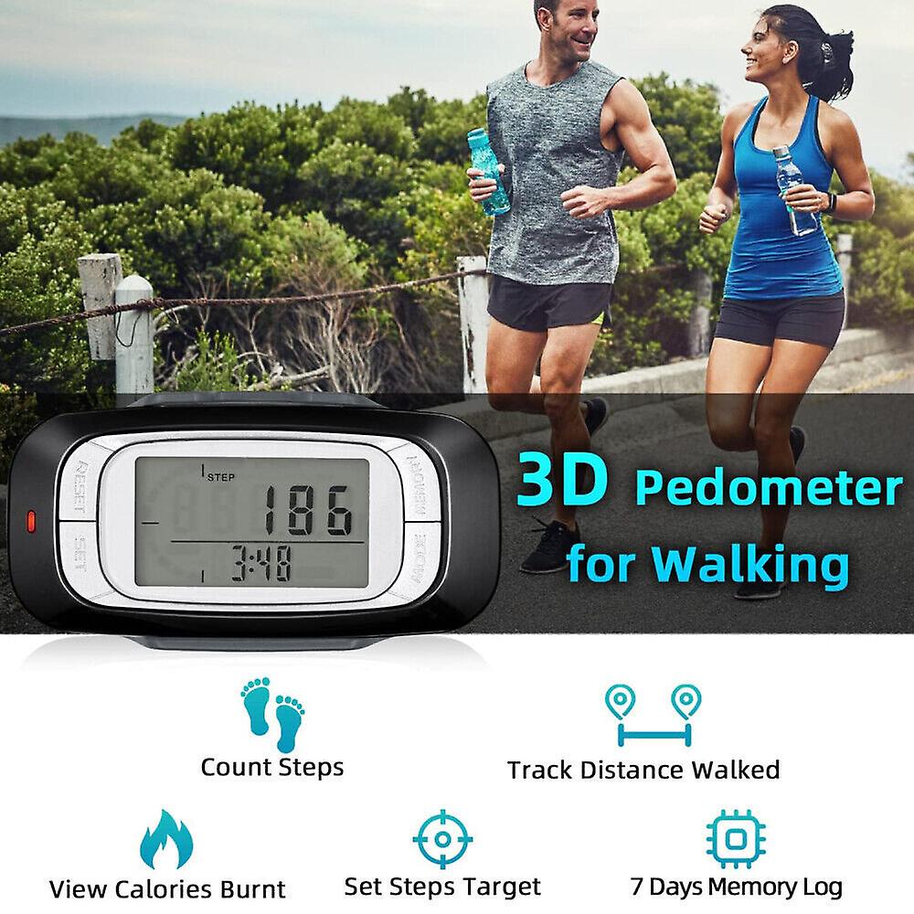 3D Sensor LCD Pedometer Step Walking Distance Calorie Counter Jogging Running