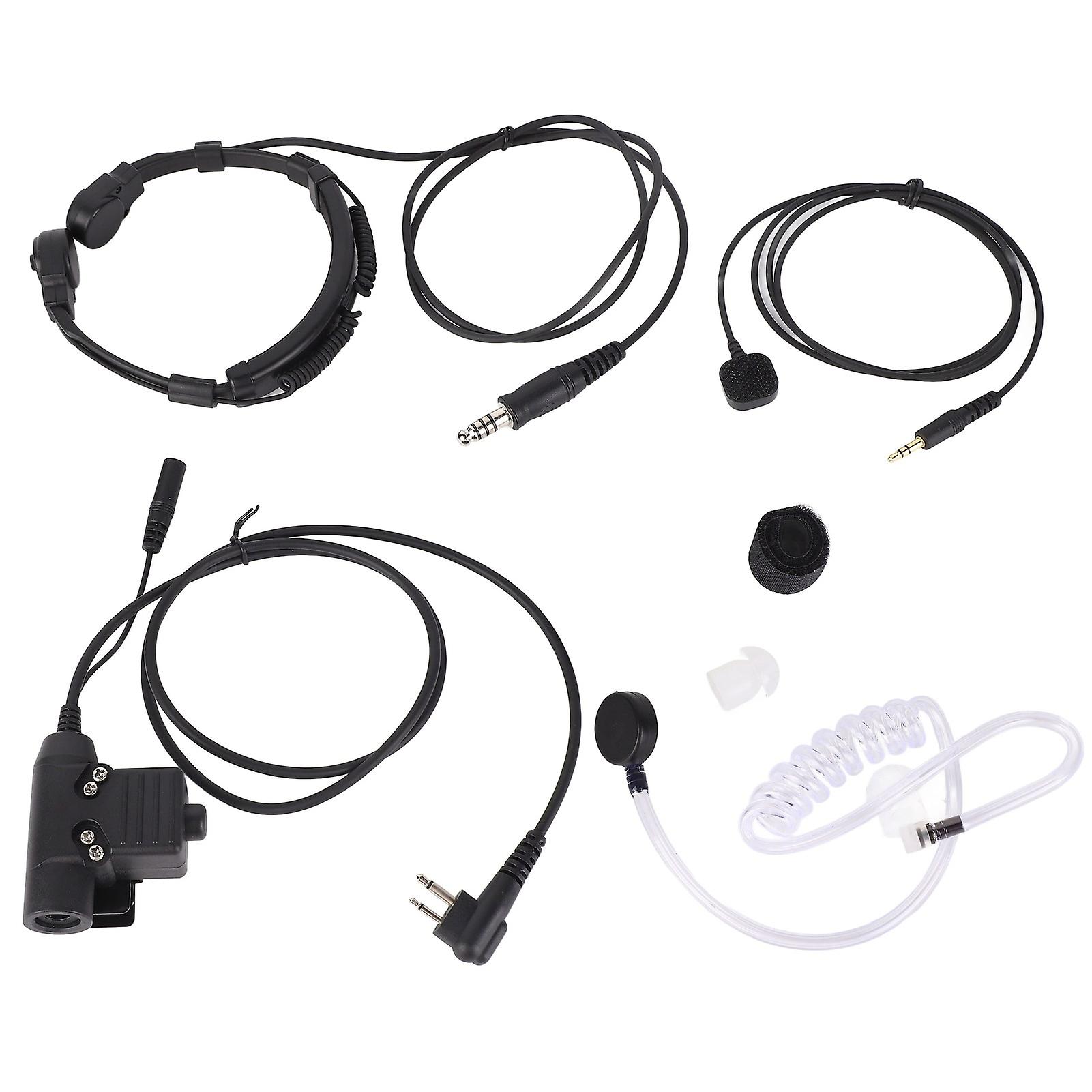 Throat Mic Walkie Talkie Headset - Low Noise, Durable U94 PTT Adapter, Clear Sound