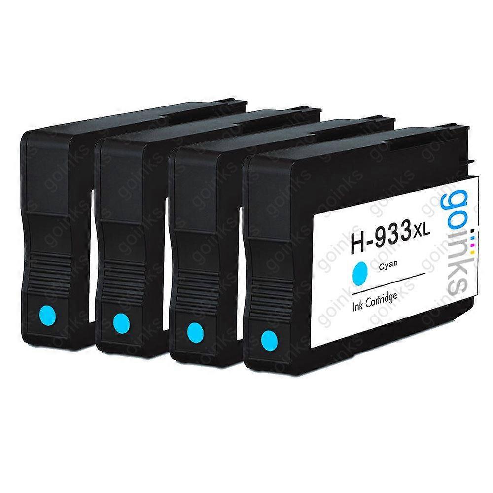 4 Go Inks Cyan Compatible Printer Ink Cartridges to replace HP 933C (XL Capacity) Compatible / non-OEM for HP Officejet Printers