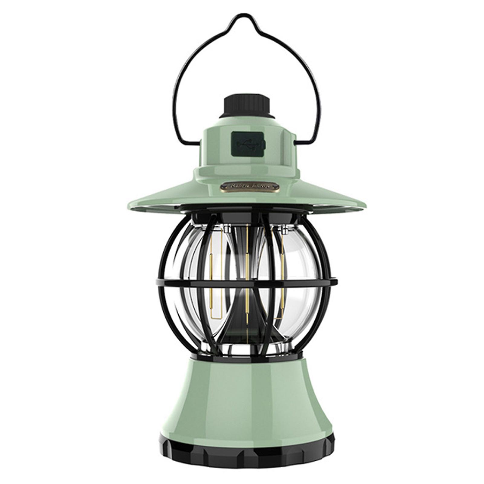 LED Camping Lantern Tent Light with Handle 3 Brightness Light Modes Fully Dimmable USB Retro Horse