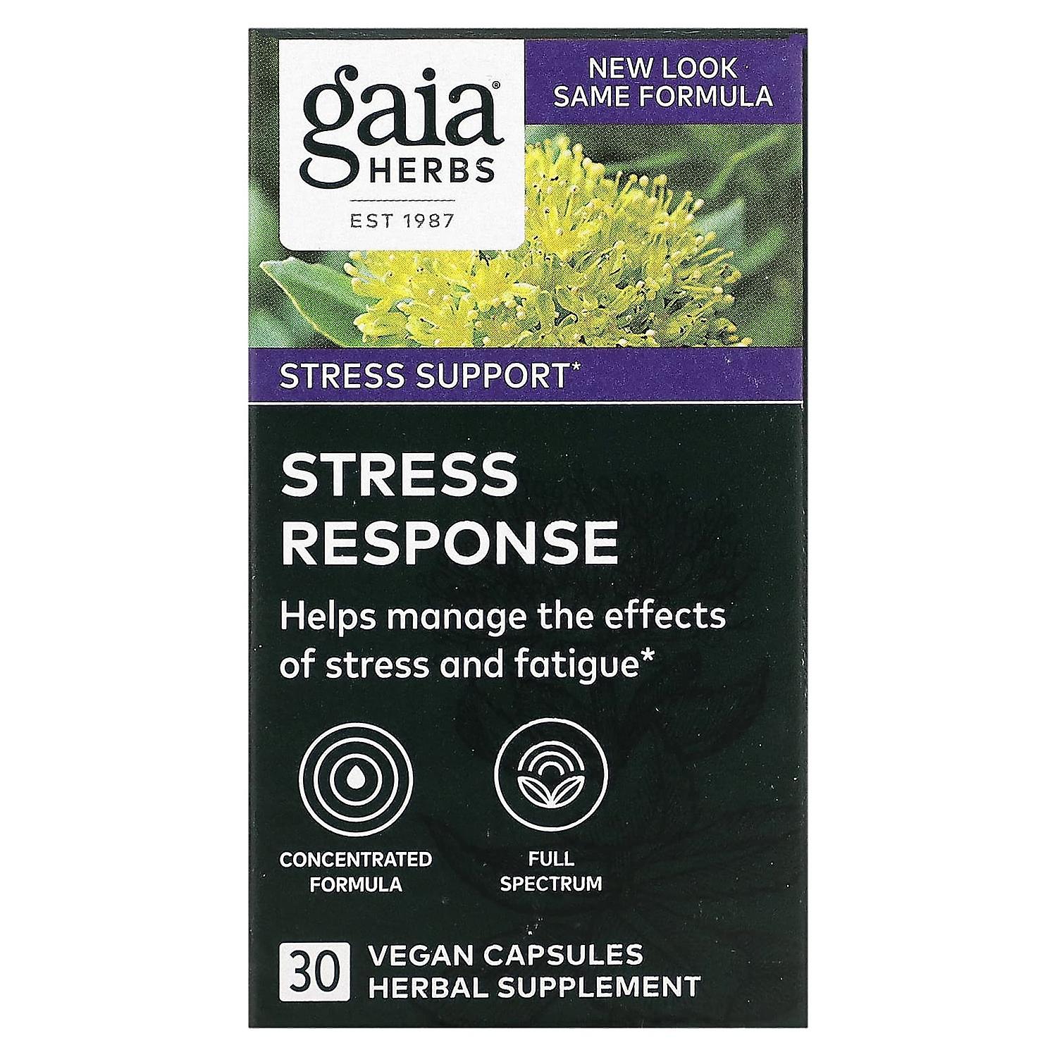 Gaia Herbs, Stress Response, 30 Vegan Capsules
