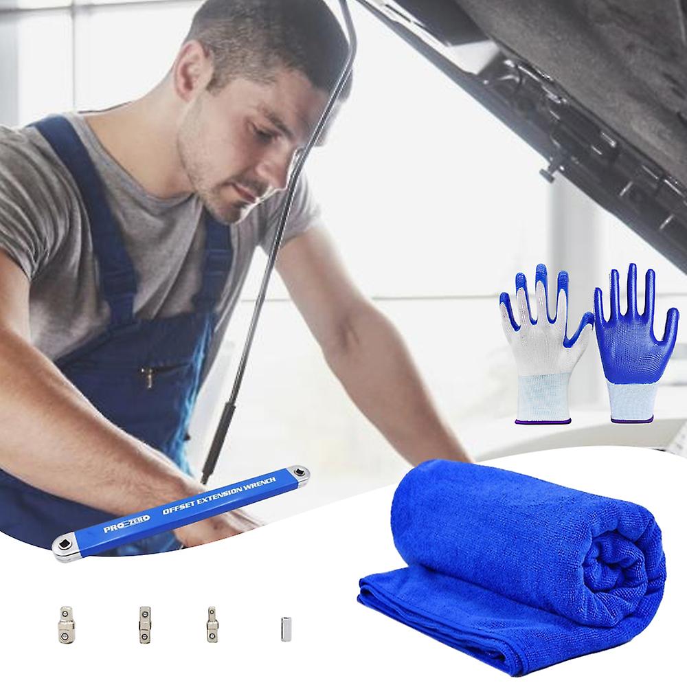 Multifunctional Extension Wrench with Gloves Rag Durable Maintenance Wrench for Small Place Using
