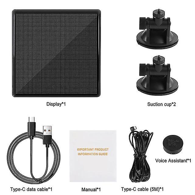 Smart Car Led Display On Rear Window 64x64full Color Car Scrolling Message Screen App Control Programmable Led Expression Panel