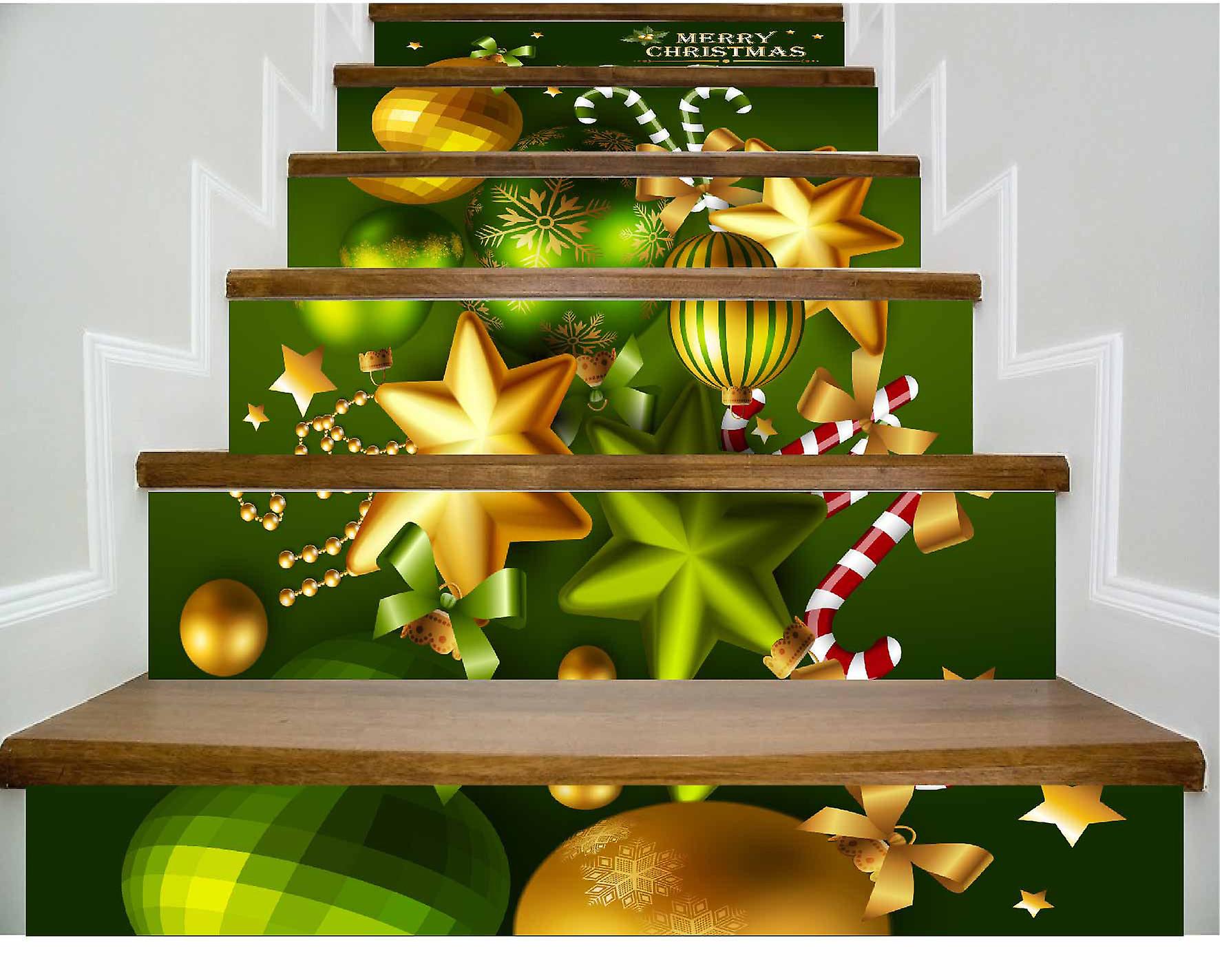 Árvore de Natal 3D - 39,3 polegadas x 7,08 polegadas - 35 - com caixas de presente auto adesivos escada adesivos Natal