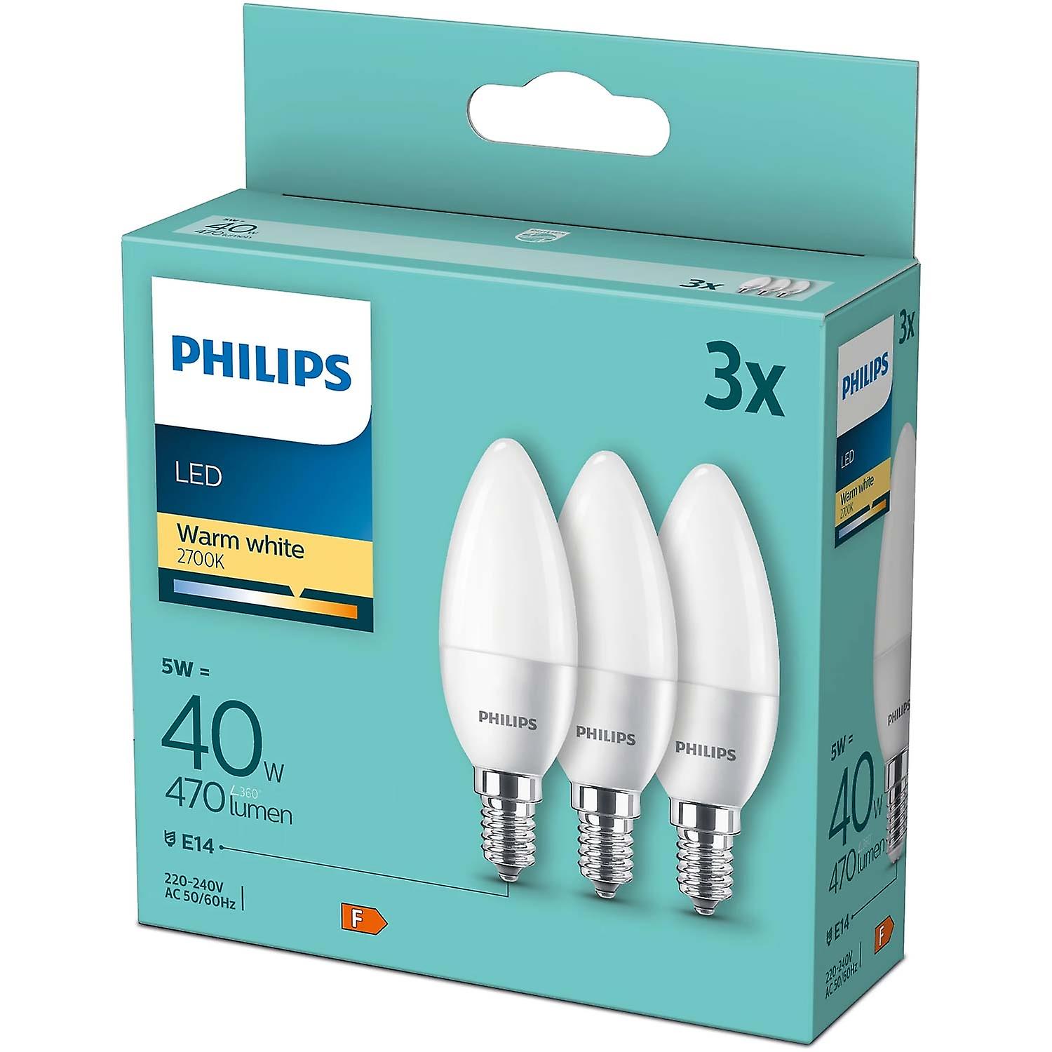3-Pack LED E14 Crown 5W (40W) Frost 470lm