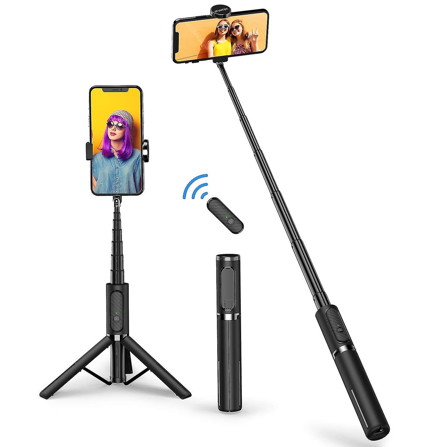 Selfie Stick Tripod, Extendable 3 in 1 Aluminum Bluetooth Selfie Stick with Wireless Remote and Tripod Stand for iPhone 13/13 Pro/12/11/11 Pro/XS Max/
