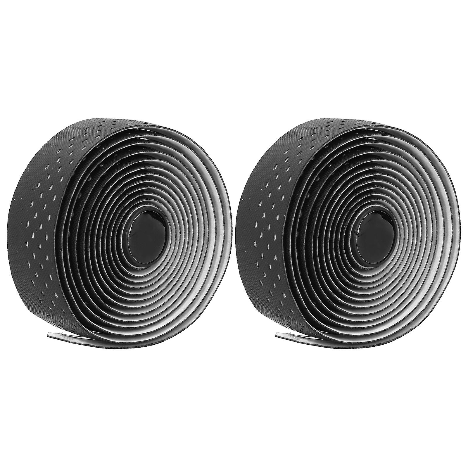 Road Bike Breathable Handlebar Tapes Bicycle AntiSlip Handle Grip Wraps with Bar Plugs(Black ) Cycling Handle Grip Wraps