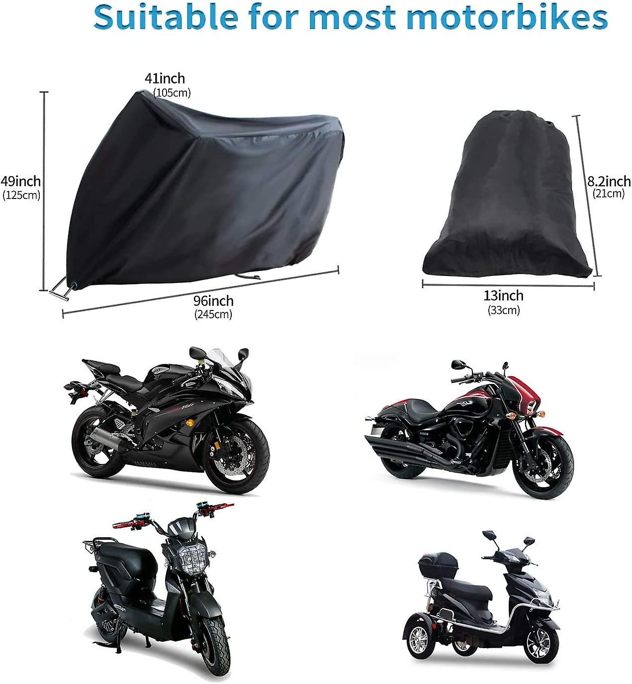 thumbnail image 2 of Nuevos productos en 2023, funda de motocicleta, lona impermeable para motocicleta a prueba de invierno para exteriores Tela oxford 190T con bloqueo, 2 of 4