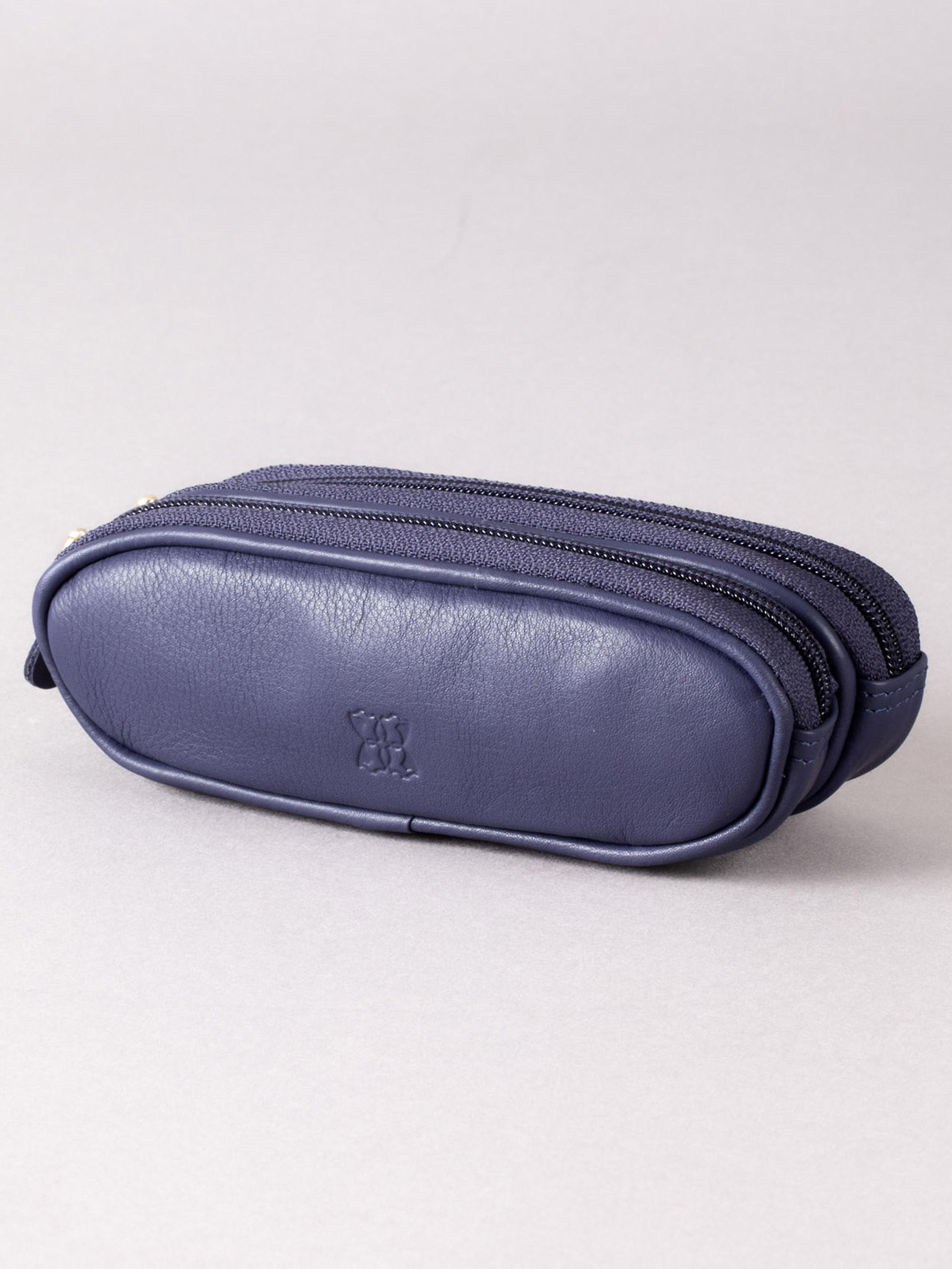 Leather Double Glasses Case in Purple