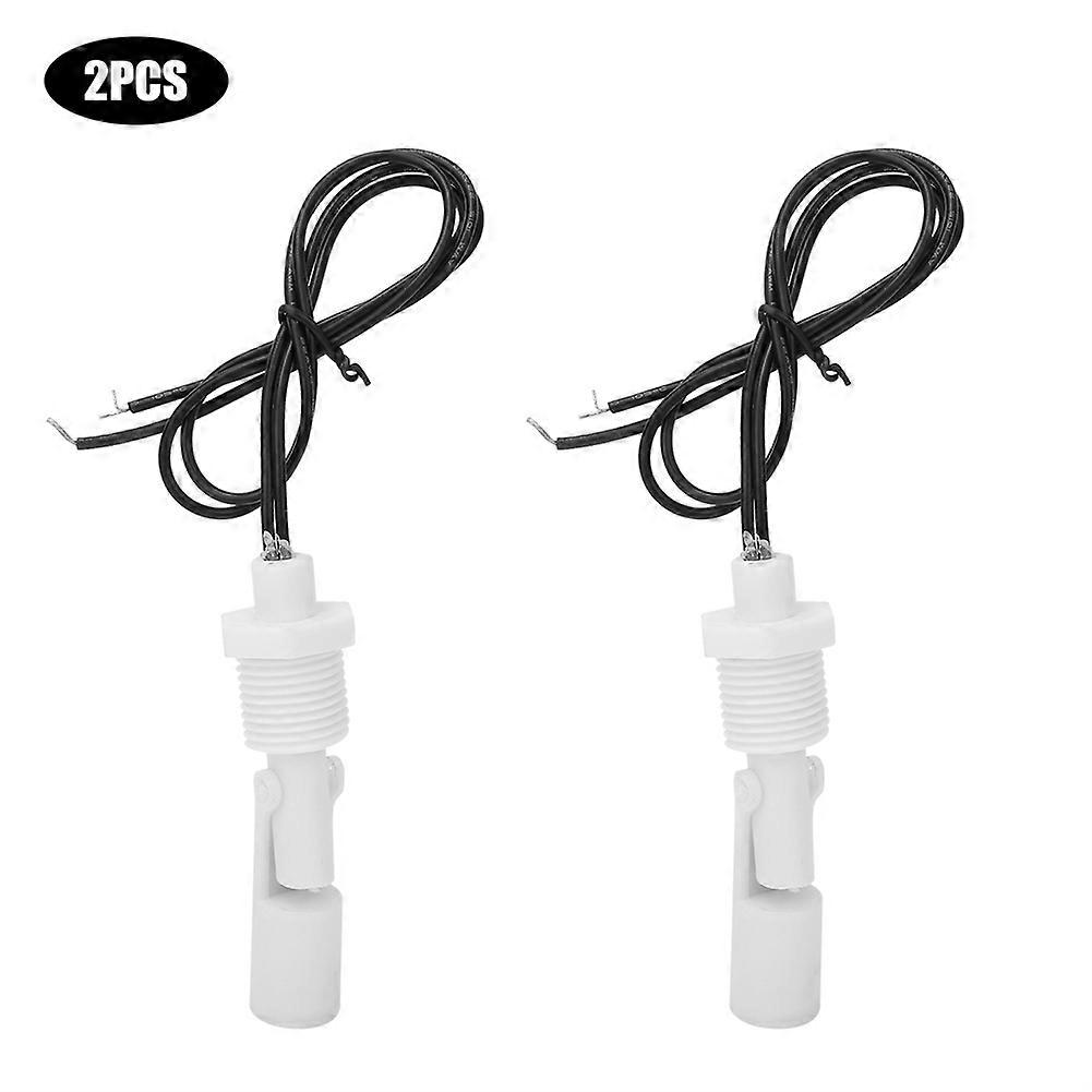2pcs Water Level Sensor Switch White Pp Plastic Liquid Float Switch 1/2in Thread Npt Dc0-110v