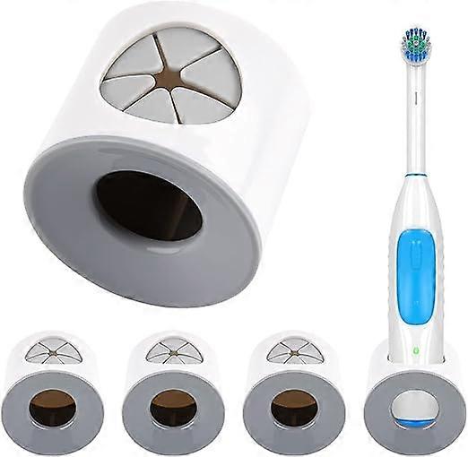 Bathroom electric toothbrush rack 4-piece set (gray, universal), bath