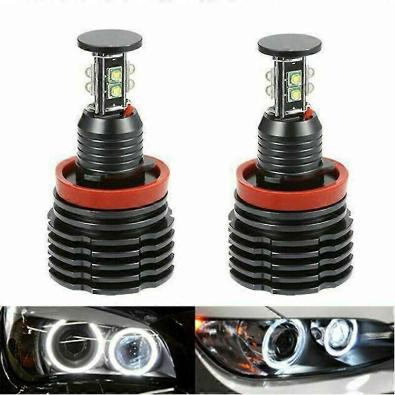 2X H8 LED Angel Eyes Marker Light 80W fr BMW E92 E93 E61 E82 E90 E91 E63&