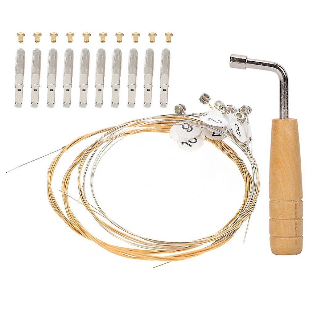 1 Set of Durable Metal Lyre Strings Lyre Replacement Lyre String Nail Lyre Tuning Wrench