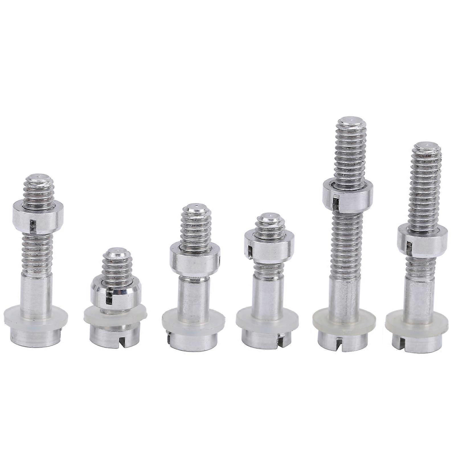 6pcs M2.5 Screw Bolts Nut Washers Set Silver For Record Player Cartridge Fitting Kit
