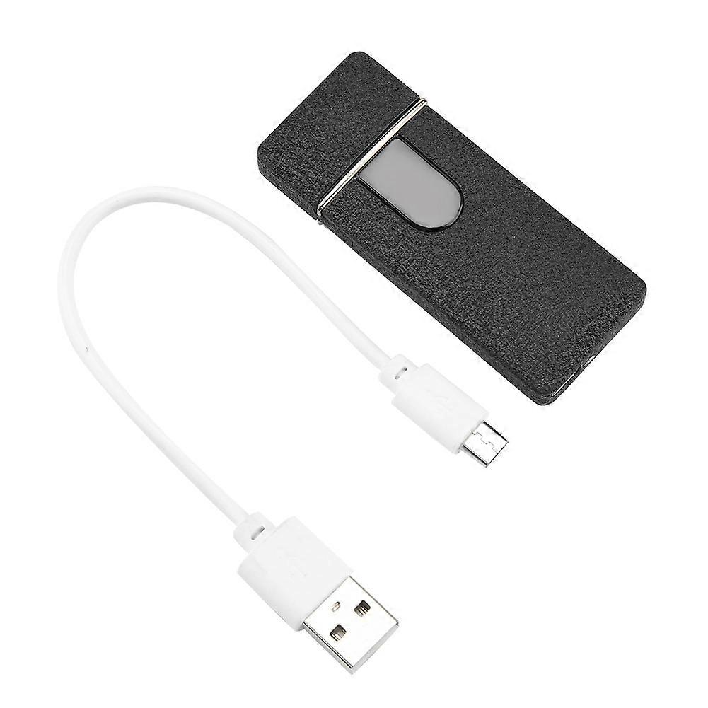 Touch Sensor USB Rechargeable Electric Windproof Cigarette Lighter Electricity Display (Black)