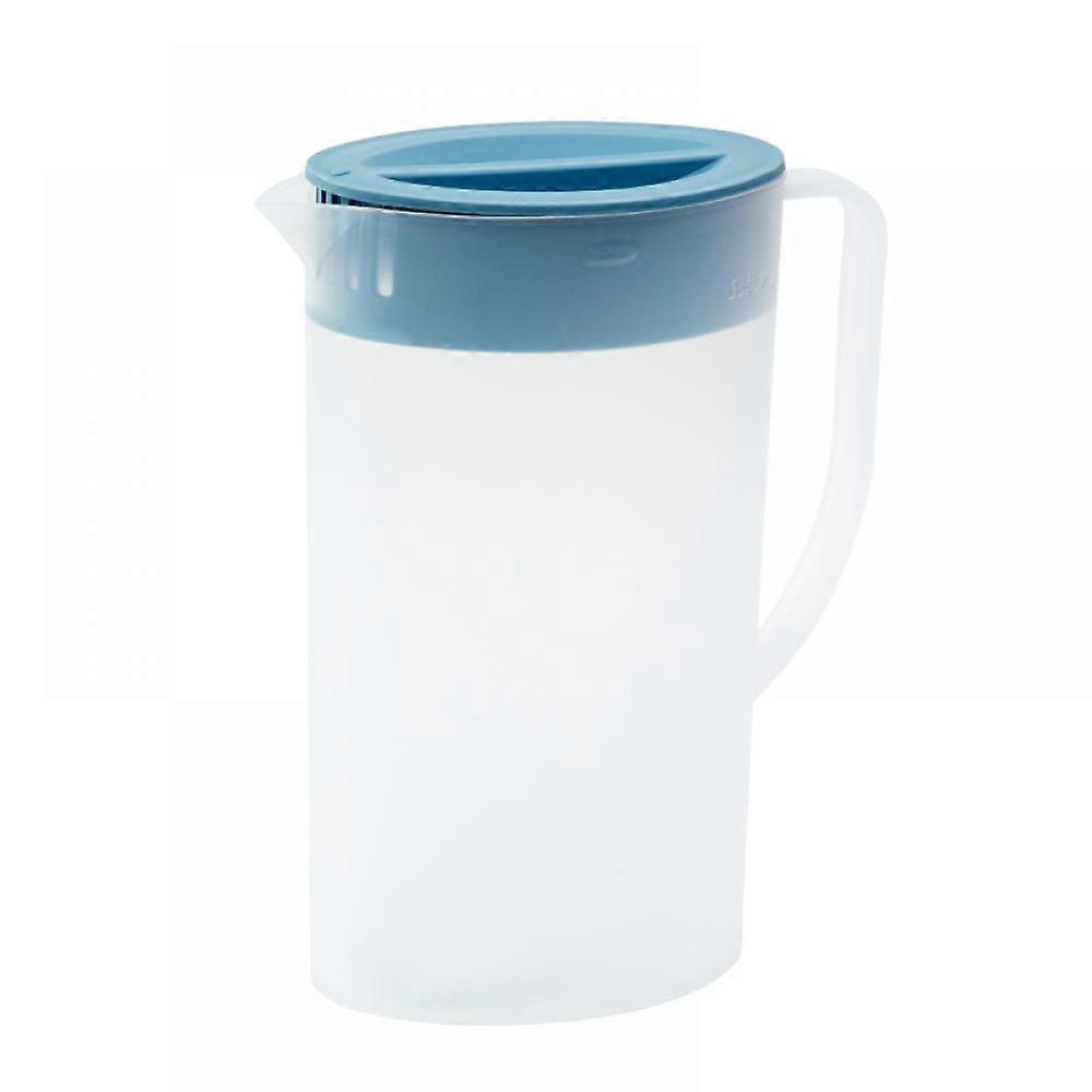 Versatile Plastic Pitcher With Lid For Drinks, Nordic Blue 2l