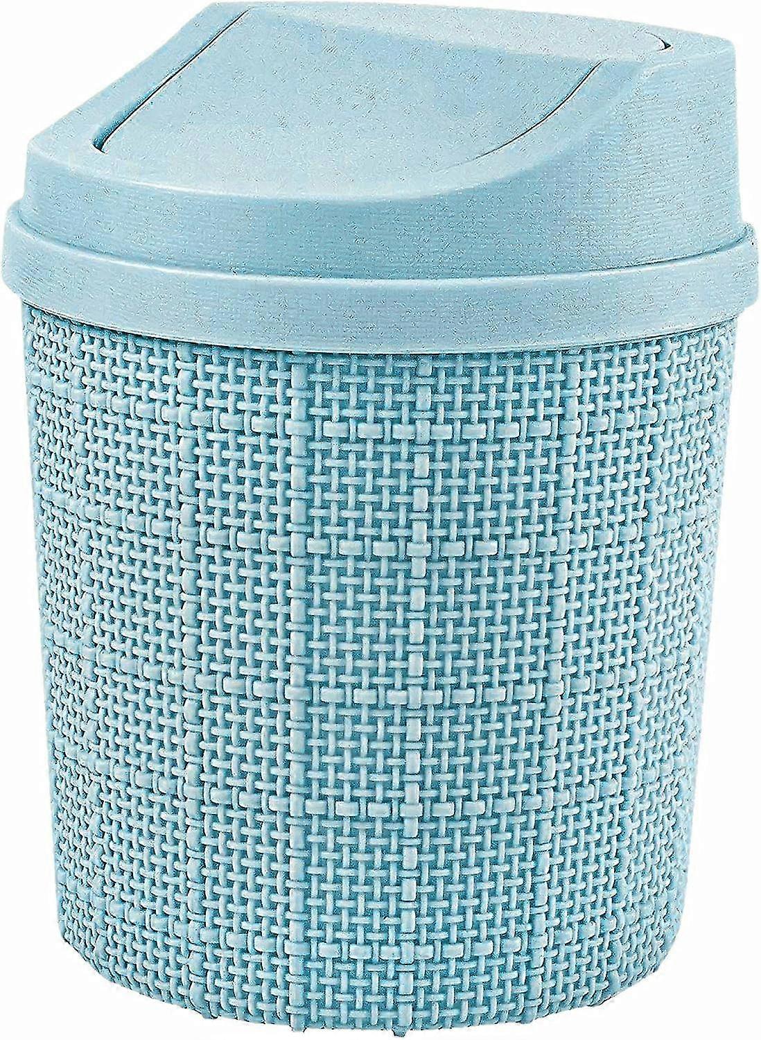 1.5L Mini Trash Can, Mini Office Trash Can with Trash Can and Swivel Lid for Bedroom, Room, Kitchen, Vehicle