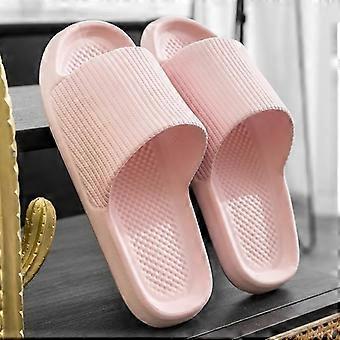 Soft sole massage shower shoes for men and women, fashionable slippers, raincoats, non ald, home, leisure, couples(pink)  