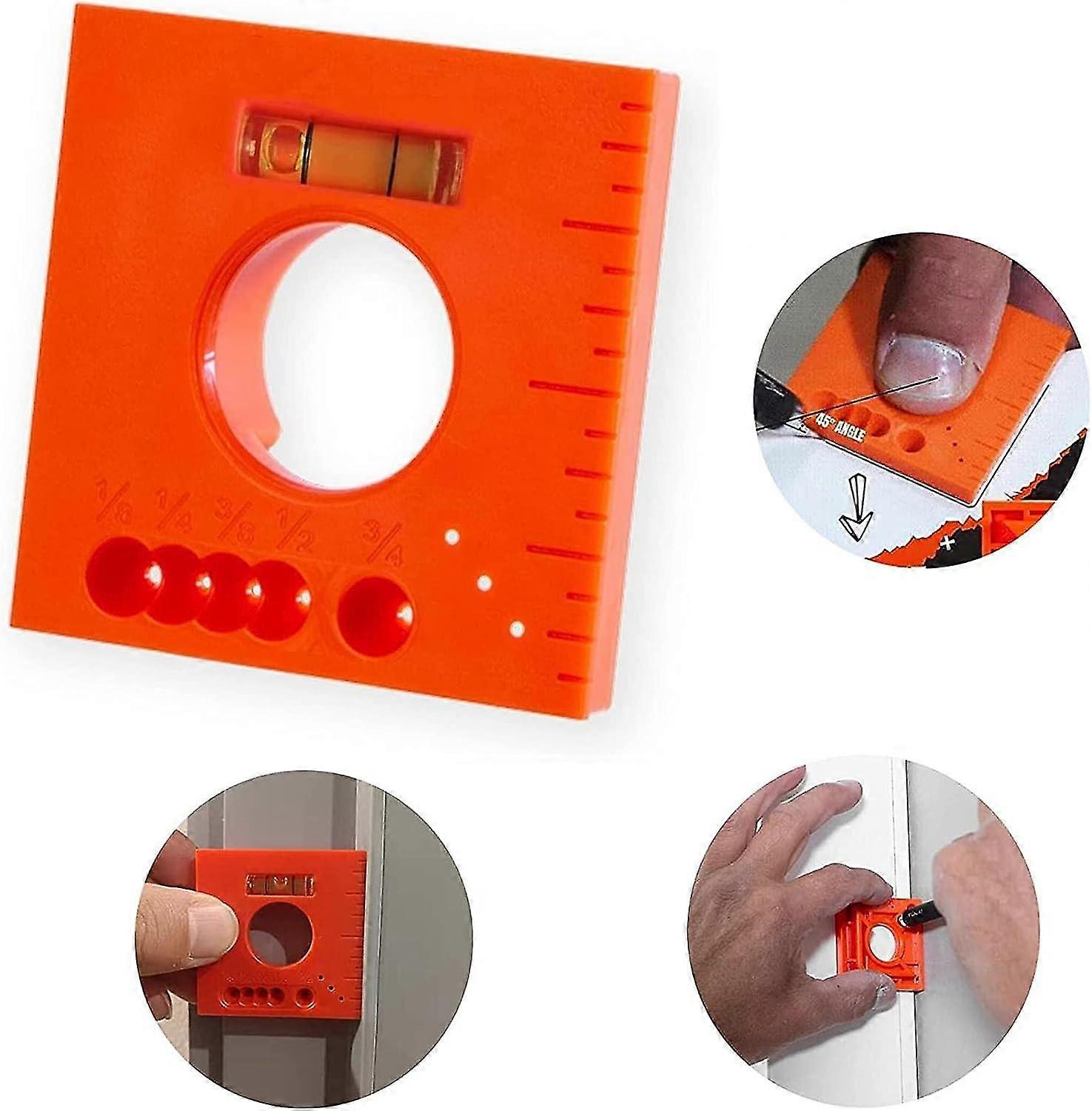 Carpenter's Square with Spirit Level Multifunctional DIY Carpenter Tool Ruler Test Marking Gauge Square 45 90 Degree Portable Marking Tool Woodworking