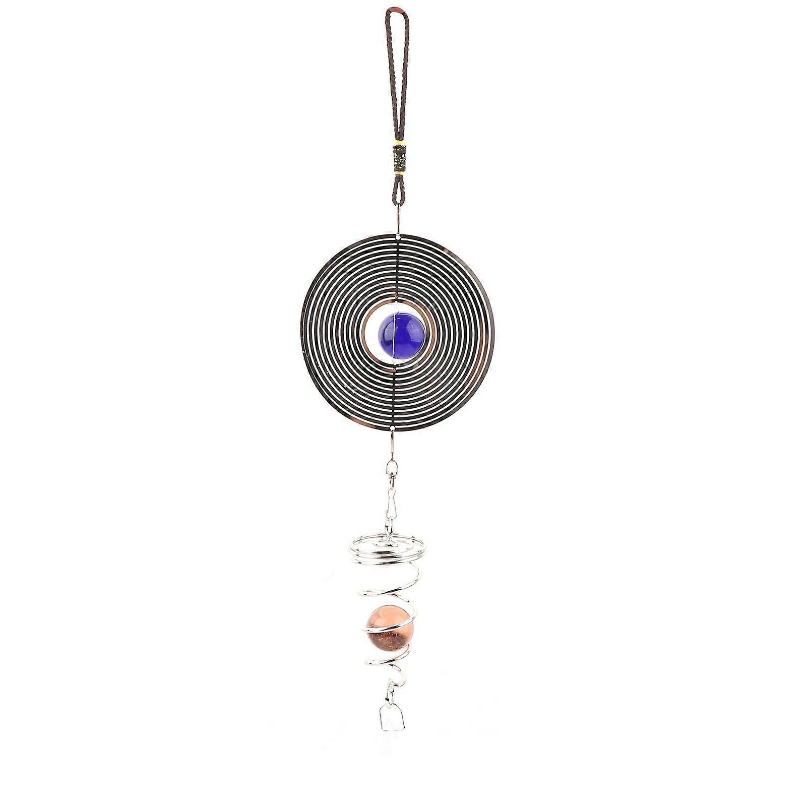 Wind Chimes Rotating Window Hanging Decor Wind Bell Home Ornament Yard Decor (B Round Shape)