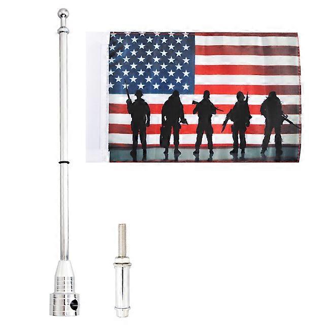 8mm bolt hårde fyre specialstyrker bagagebærer lodret antenne flag stang sort mast flag passer til harley motorcykler