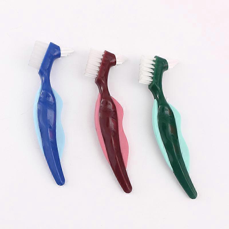 3 Pcs Premium Denture Brush Set, Double-Sided with Multi-Layered Bristles