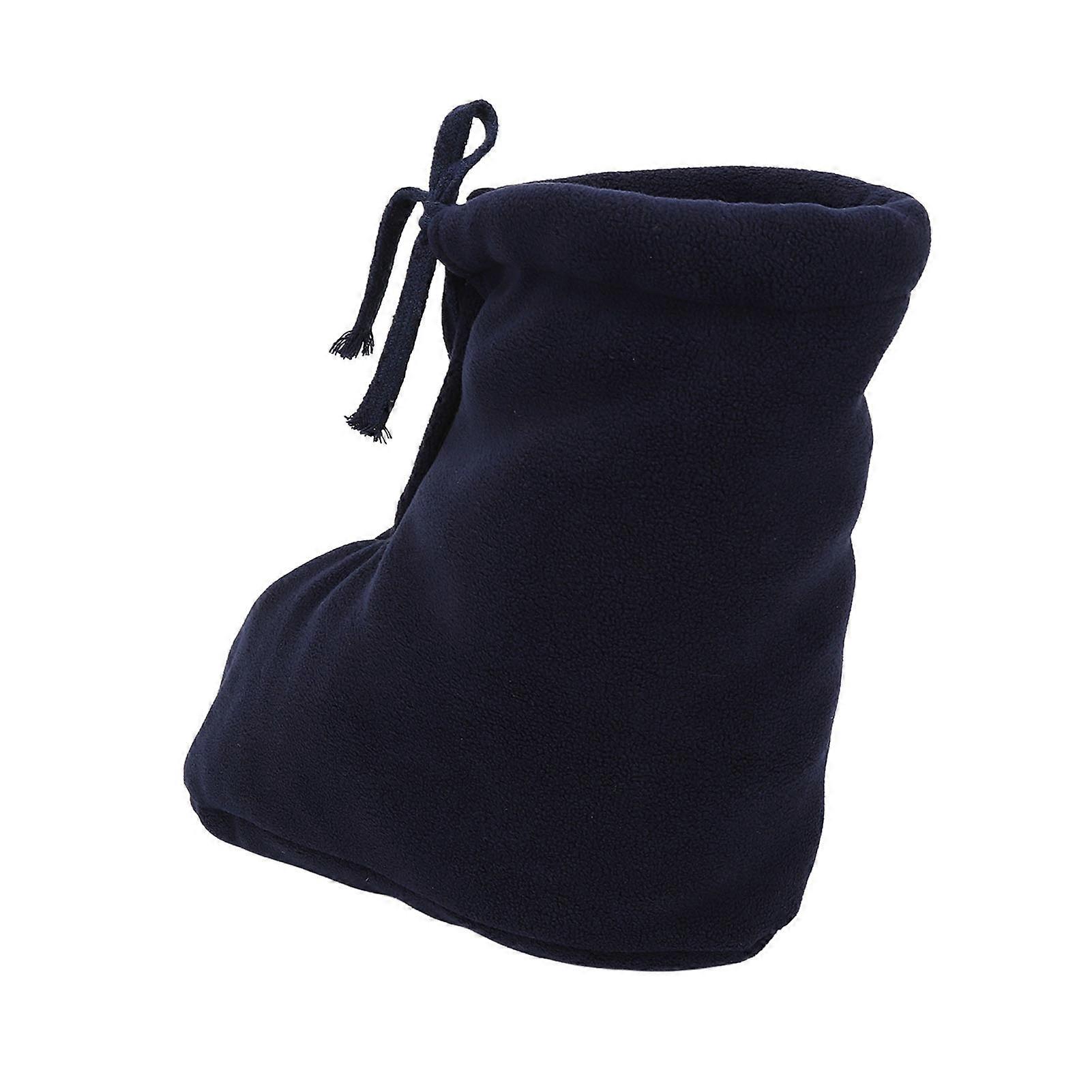 Sock Toe Cover for Men and Women Soft Thick Plush Adjustable Foot Warmer Protector Dark Blue