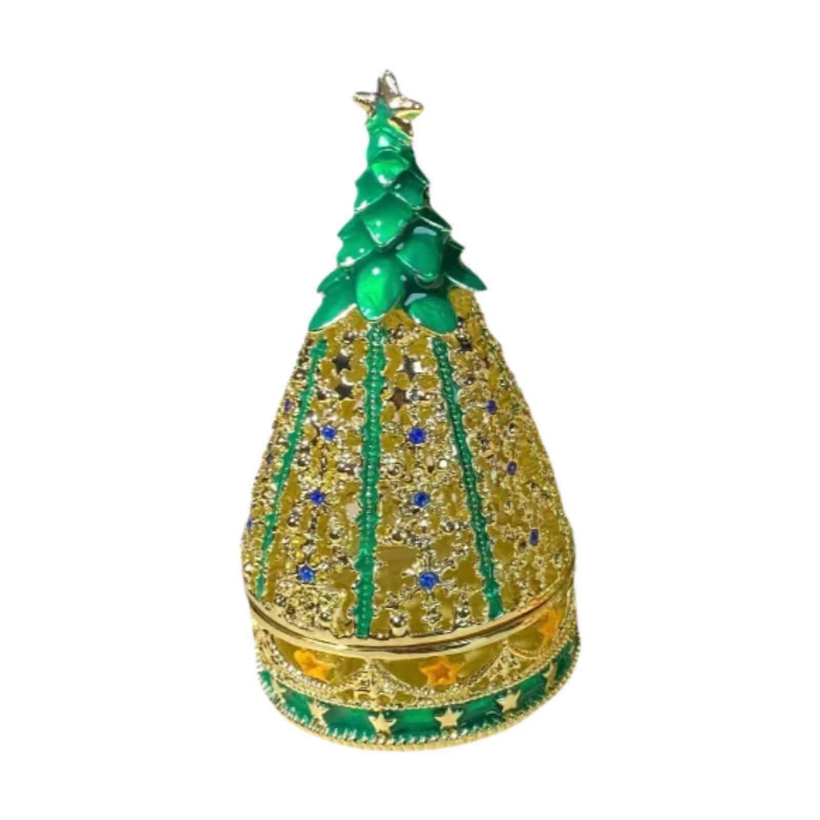 Christmas Tree Decorative Case Box Organizer Treasured Trinkets Keepsake Box red