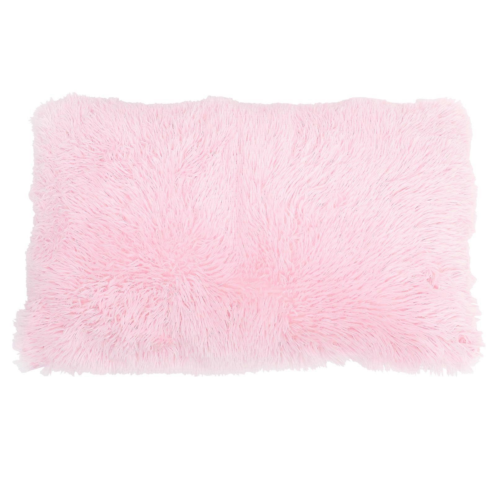2pcs Fluffy Pillow Case Comfortable Plush Pillow Cover Decorative Solid-color Pillow Case