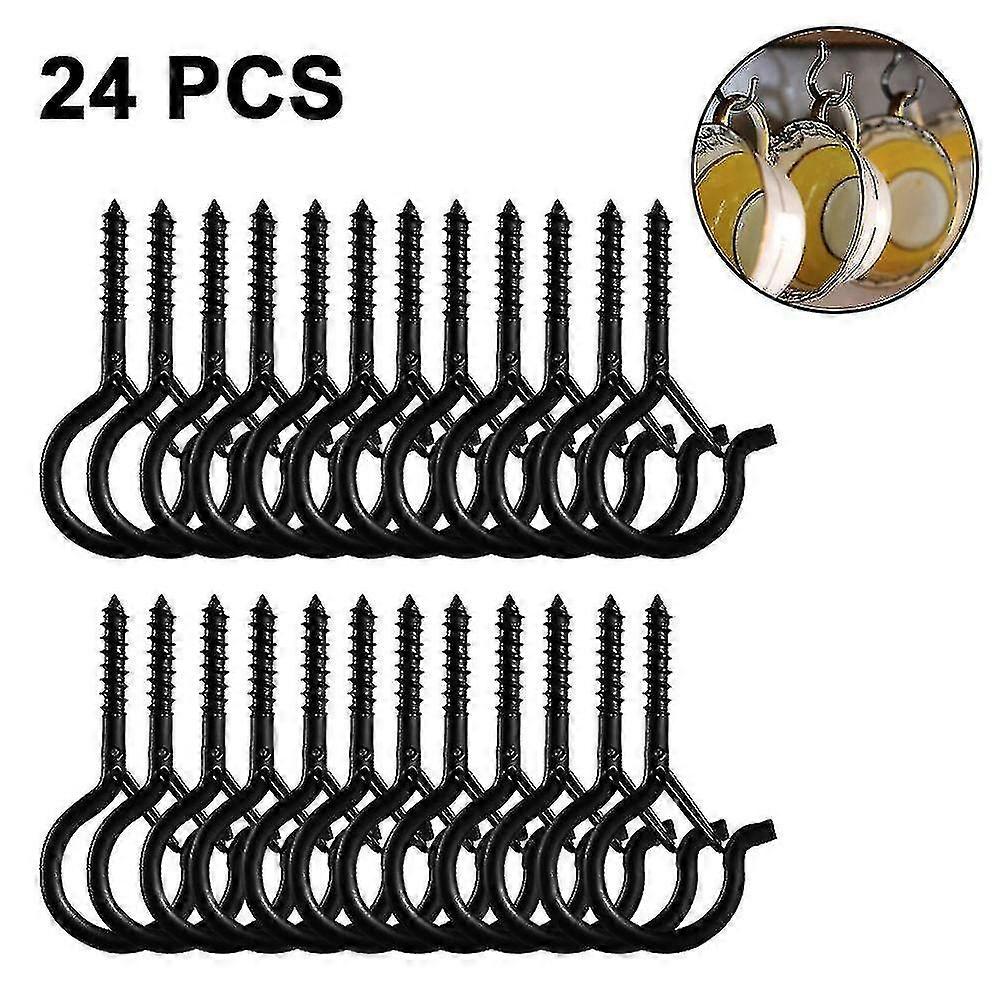 24 Pcs Screw In Hooks Outdoor String Lights Screw Hook Ceiling Hooks