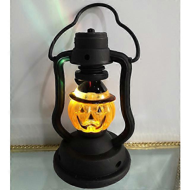 Halloween Lights Horror Pumpkin Skeleton Colorful Portable Kerosene Lamp for Halloween Carnival Party Decorations Props