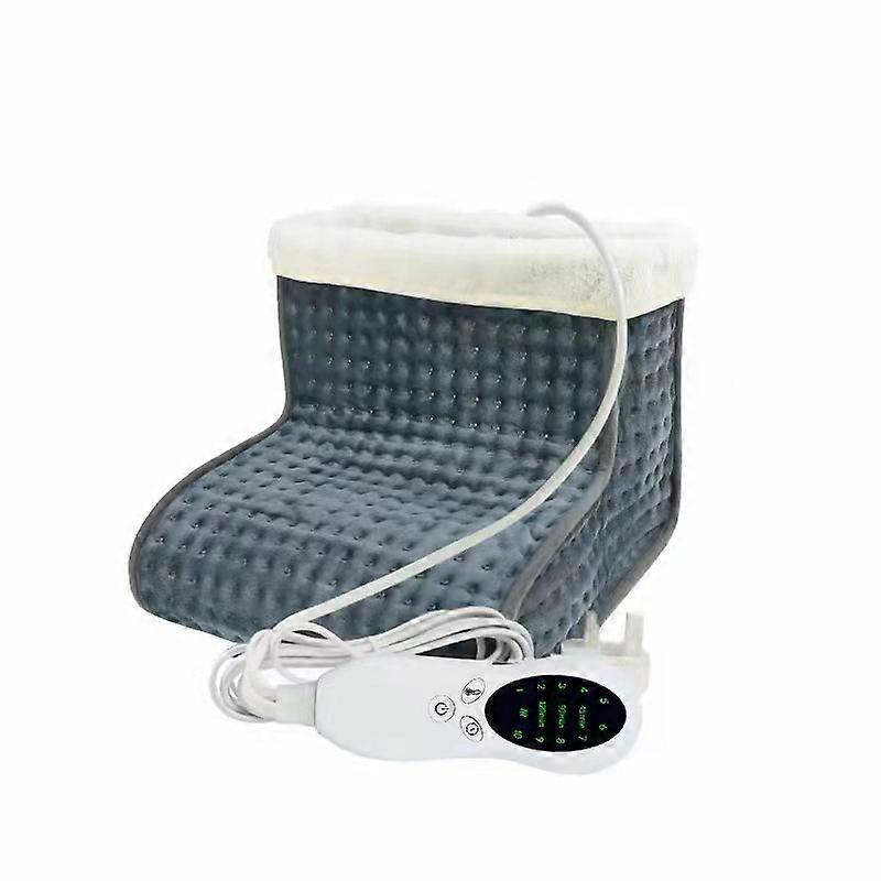 Comfortable foot warmer, electric foot heating with 10 temperature levels and 3 function modes, machine washable, grey Edition