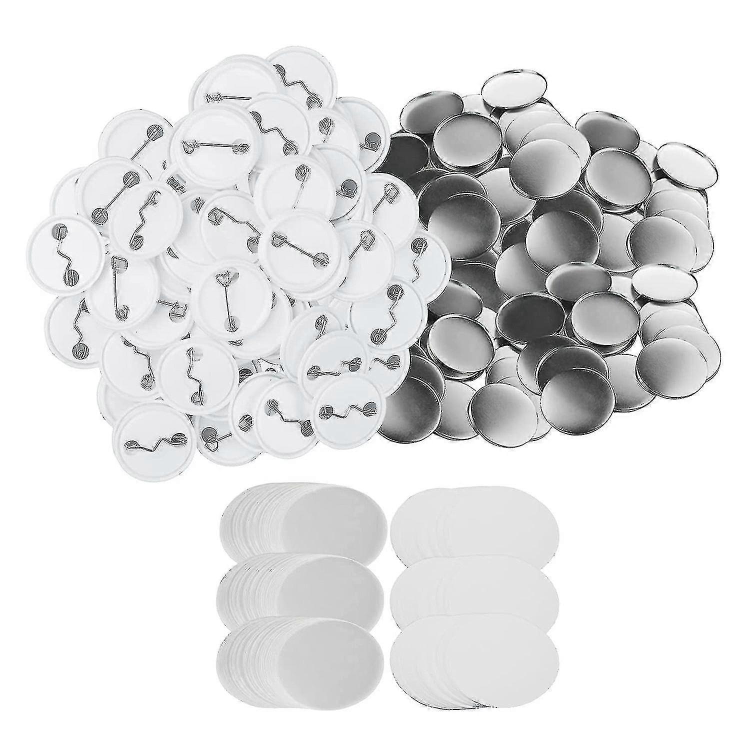 300 Sets 32mm/1.25 Inch Blank Button Badge Parts For Button Machine 58mm Button Parts, Circular Bad