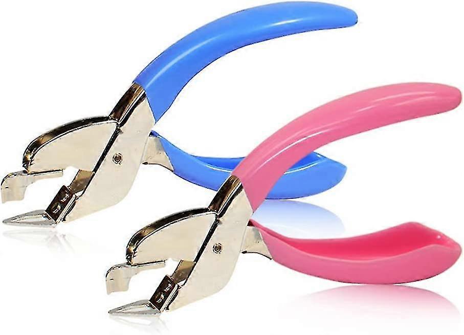 Staple Remover, Heavy Duty Staple Pulling Tool Home School Office Lightweight Staple Removal Tool With Non-slip Handle (blue Pink) (2pcs )