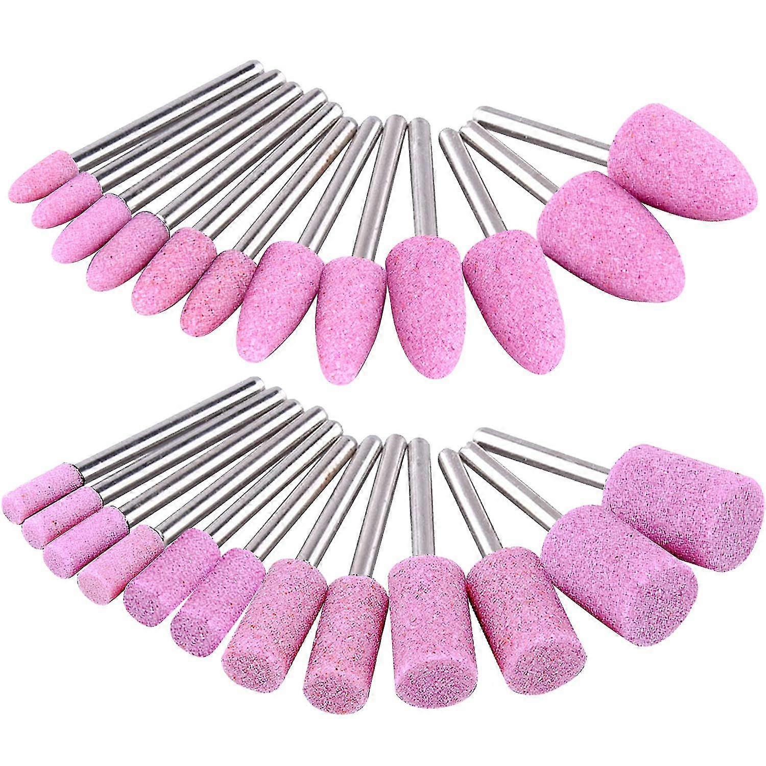 72 Pcs Mounted Points Abrasive Stone Heads Set 6 Sizes Grinding Wheel Bits For Rotary Tool - 1/8 In