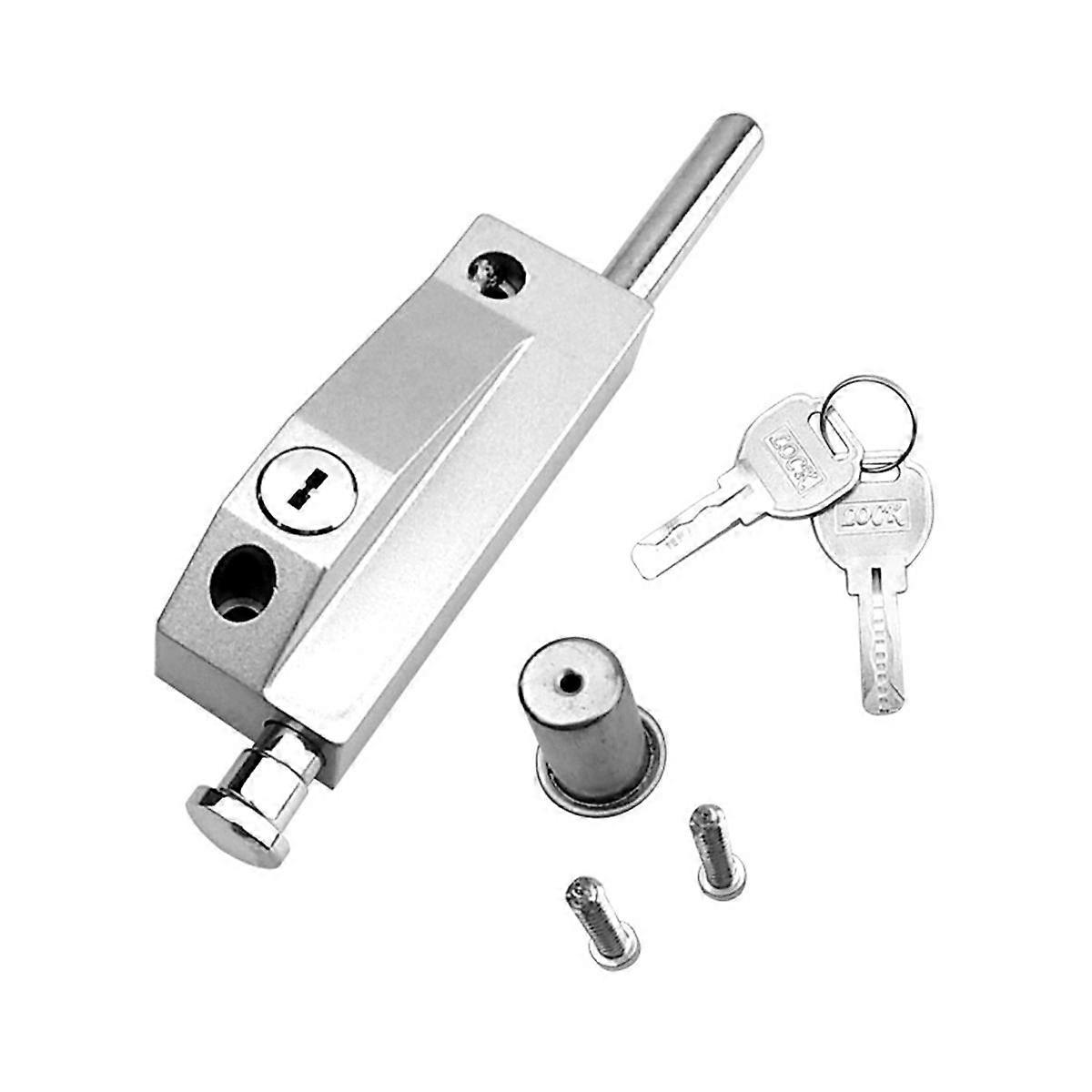 Serratura per porta scorrevole per finestre in vetro, portefinestre, serratura di sicurezza ausiliaria in argento, serratura per porta in vetro Morti