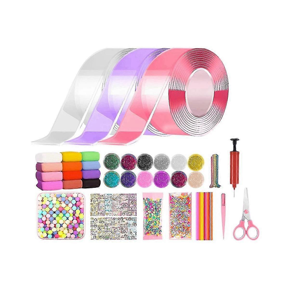 Nano Tape Kneading Blowing Bubble Full Set Nano Tape Double-sided Tape Paste Blowing Bubble Toy Sti