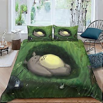 3D私の隣人のトトロ、漫画のトトロ寝具セット子供用羽毛布団カバー