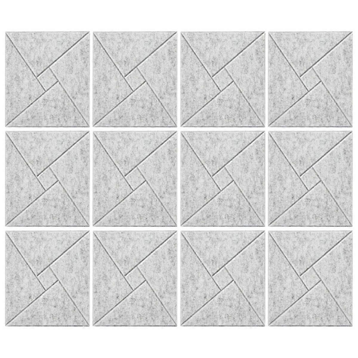 12Pcs Acoustic Panels with Self-Adhesive, 12x12x0.4In Sound Proof Foam Panels, Sound Absorbing Tile for Walls Gray