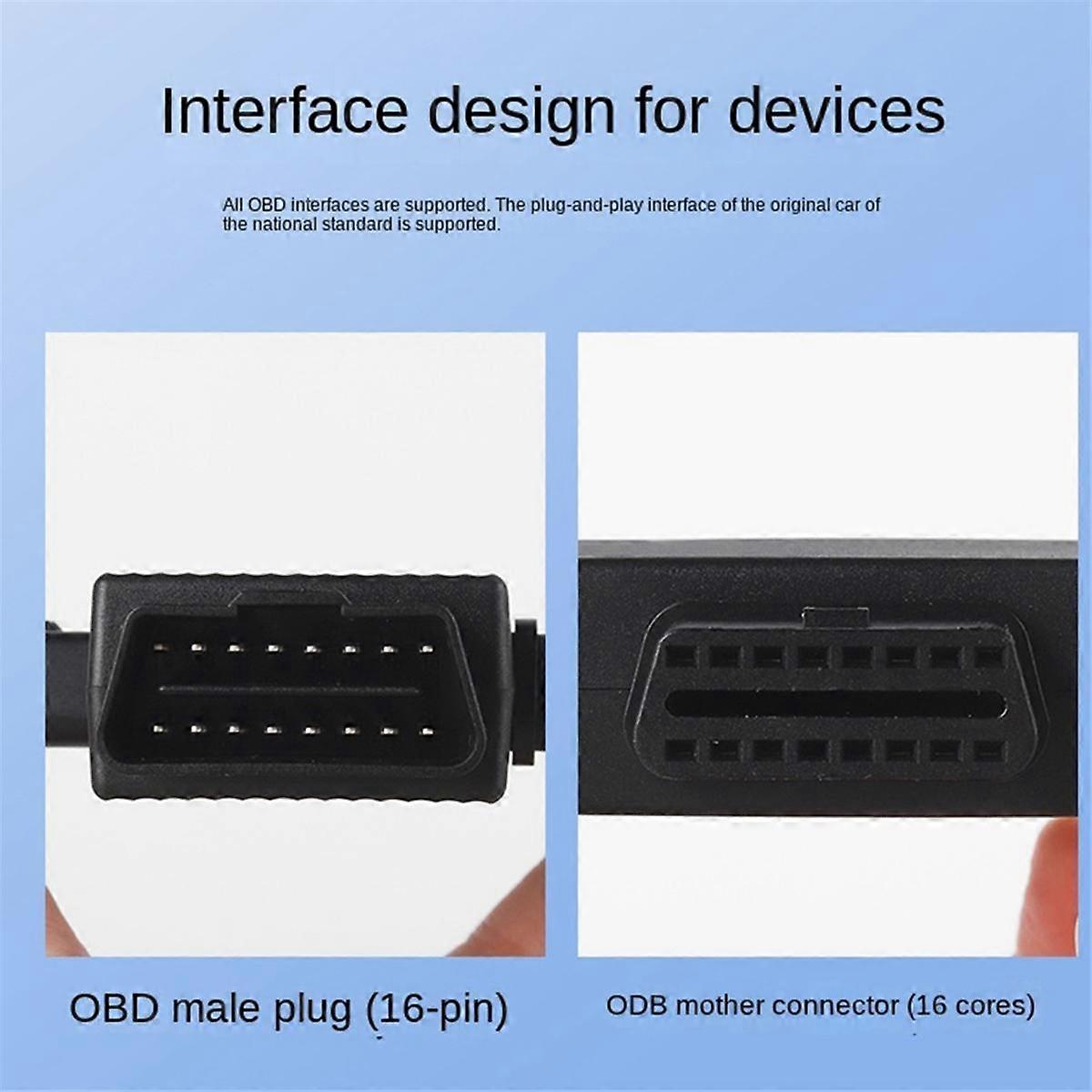 OBD2 One Divided Into Two Adaptor Wire 16 Pin 16 Core OBD Expansion Cable Connector Adapter Cable U