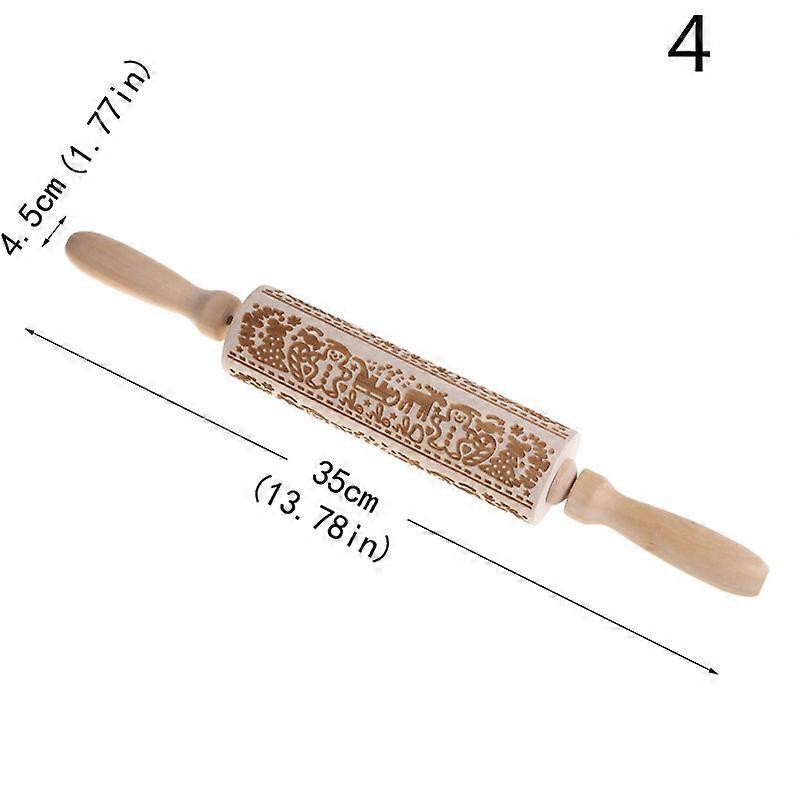 Handhold Embossed Rolling Pin Multipurpose Christmas Pattern Rolling Pin Practical Kitchen Baking Gadgets New