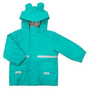 XLARGE Silly Billyz Superior Quality PU Waterproof Jacket with Bear Hood (Aqua)