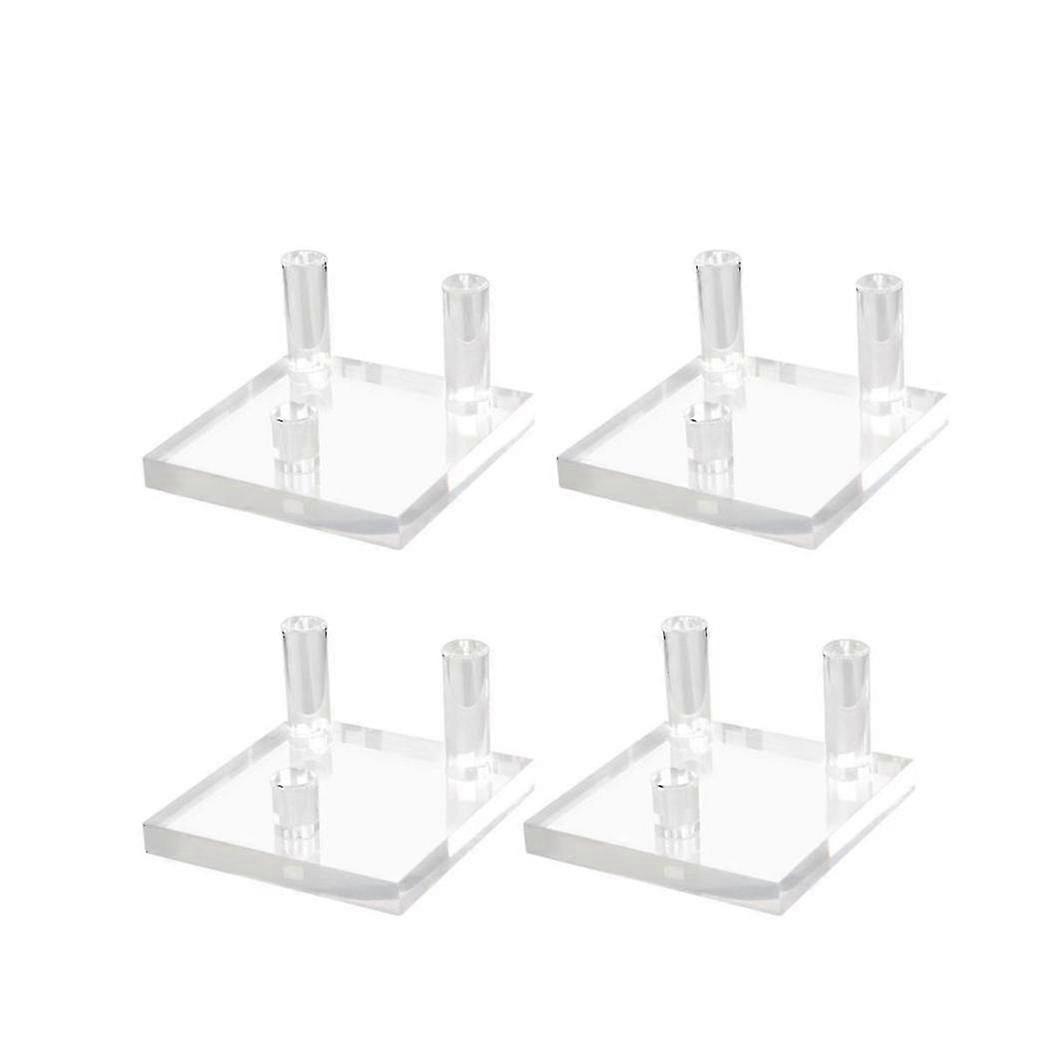 4 Packs 2.5inch Rock Display Stand, Three- Square Acrylic For Rocks, Minerals Slab, Crystal