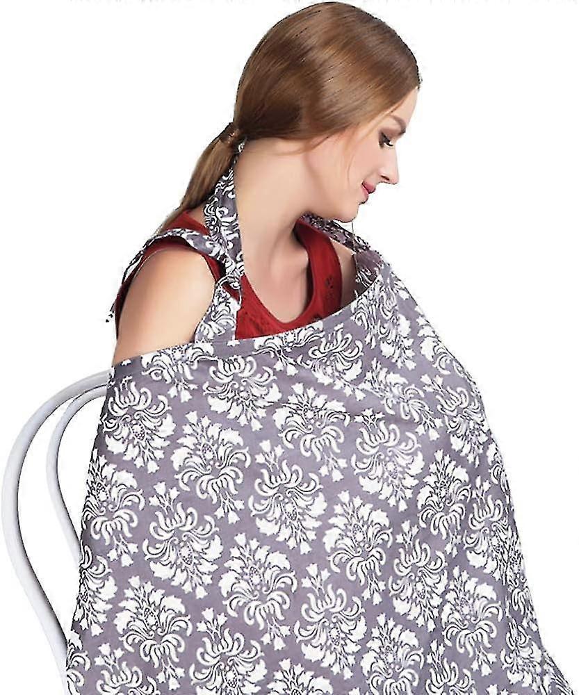 غطاء تمريض كبير (رمادي غامق) ، غطاء تمريض مسامي ، غطاء تمريض ناعم لخصوصية كاملة للرضاعة الطبيعية