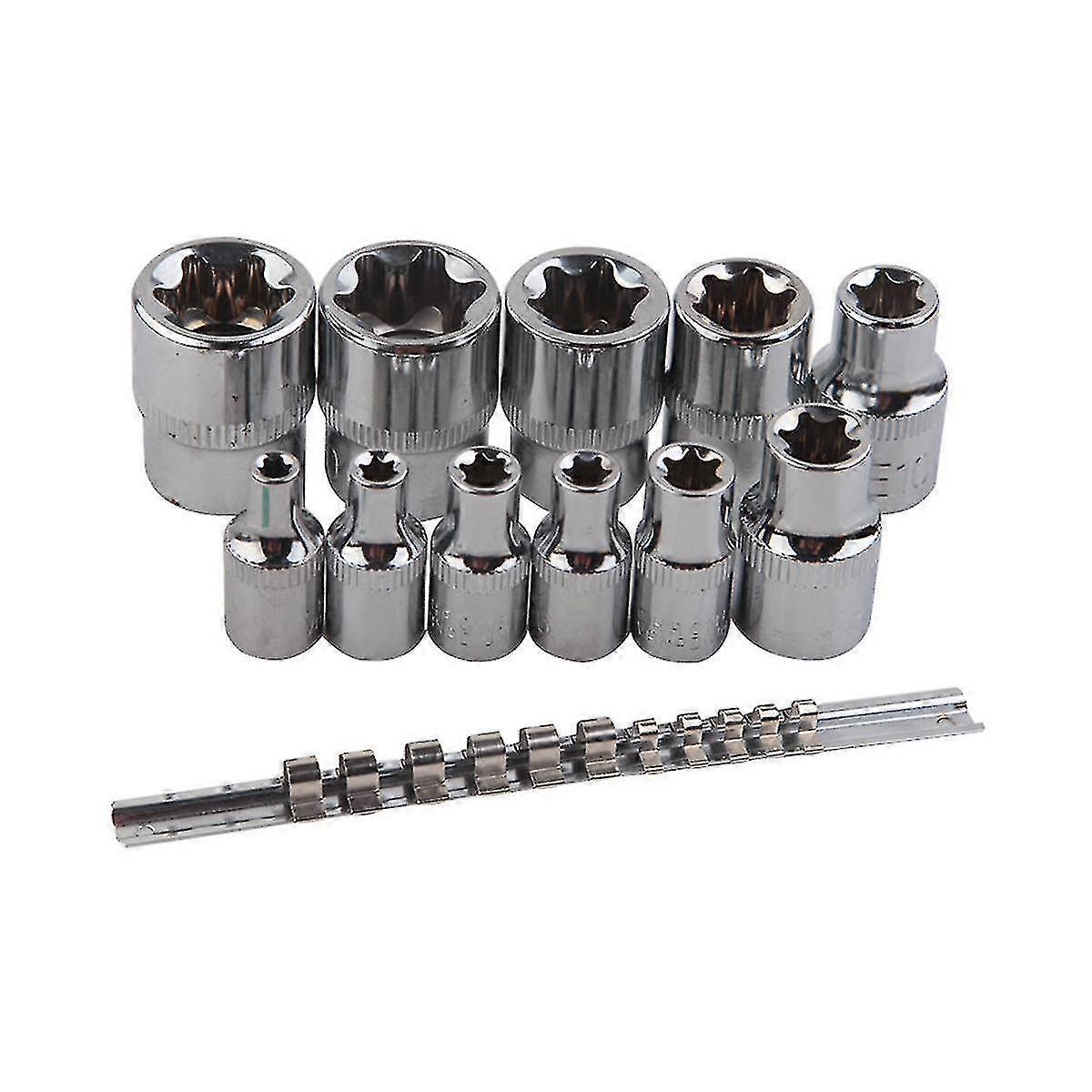 Fe E-torx Socket Set With Rail 11 Pcs Fe External Socket Set E4 - E20 Torque Sock