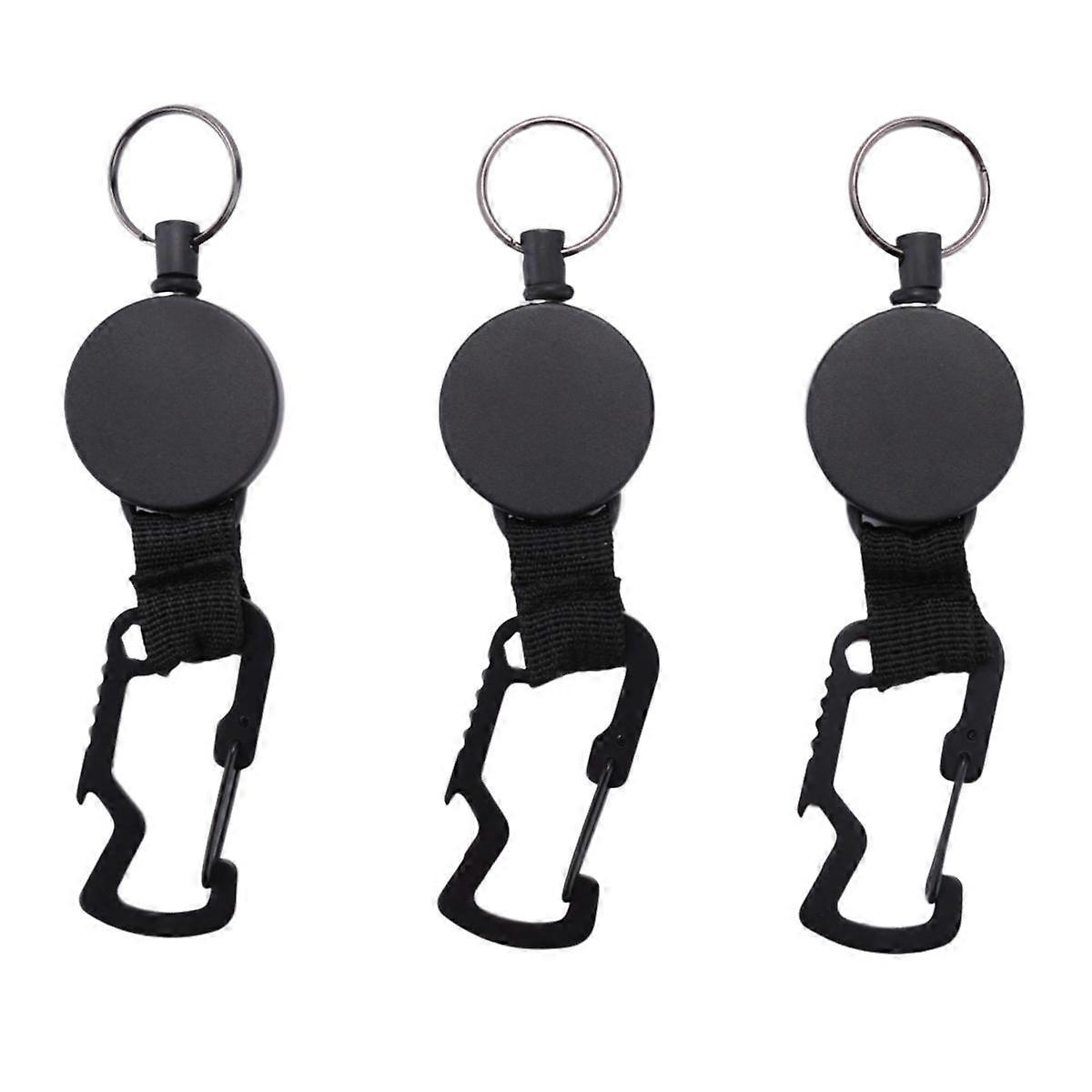 Retractable Keychain - Heavy Duty Badge Holder Reel with Multitool Carabiner Clip,Key Ring with St