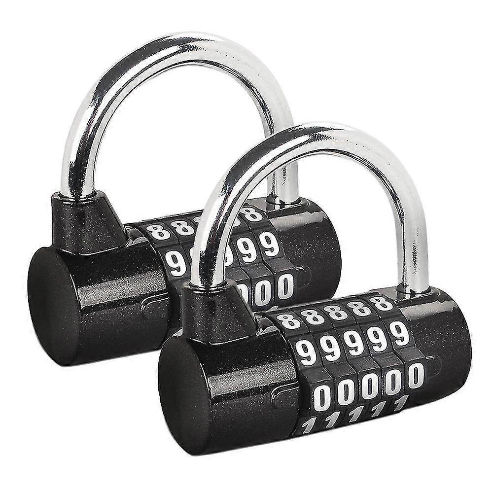 Gym Locker Lock,5-dial Padlock,digit Combination Lock,set Your Own Keyless Resettable Combo 2 Pack