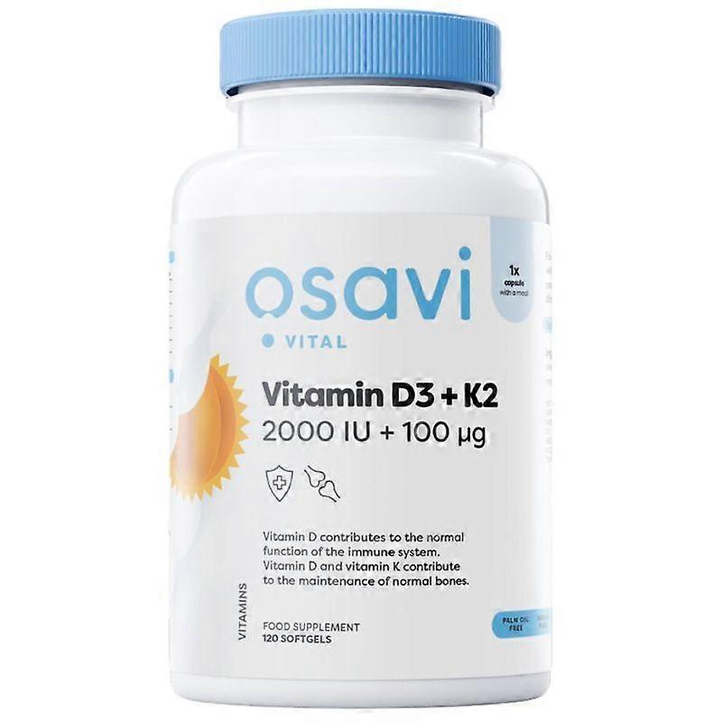 Osavi Vitamin D3 + K2 2000iu + 100mcg Softgels 120