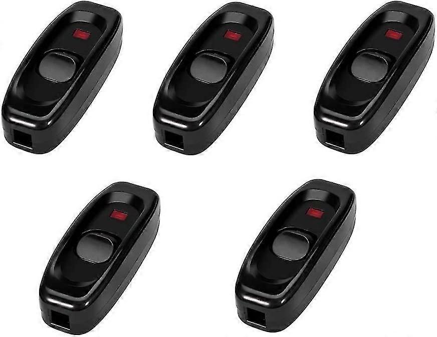 5 Pack Switch - Ac 250v 10a Inline On/off Table Lamp Cord Cord Cable Switch With Led Indicator (color : Black)
