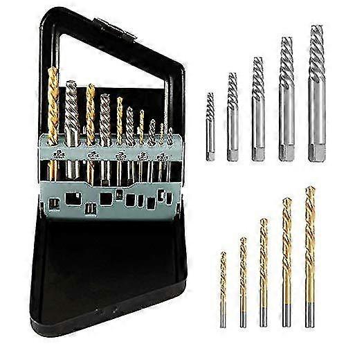 10pcs screw extractor and left hand cobalt drill bit set, damaged screw remover drill extractor combination set